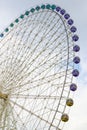 Close-up of a large ferris wheel in a playground