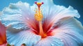 A close up of a large flower with water droplets on it, AI