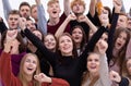 Large group of friends with a smile looking at the camera Royalty Free Stock Photo