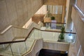 Close-up of the large marble staircase space in the museum