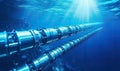 A Close Up of an Enormous Metal Structure Submerged in the Ocean Royalty Free Stock Photo