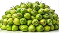Close-Up of Coconut Bunches with Green Shells - Isolated on White Background - Generative AI Description: Royalty Free Stock Photo
