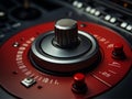 Close-up of a large red button as part of a control panel. Royalty Free Stock Photo