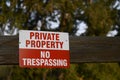 Large Red and White No Trespassing Sign Royalty Free Stock Photo