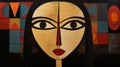 Folk Art Inspired Woman Face Painting With Hopi And Middle Eastern Influences