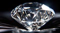 Close-up of a large shiny diamond. Generative AI