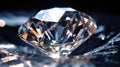 Close-up of a large shiny diamond. Generative AI