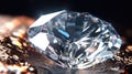 Close-up of a large shiny diamond. Generative AI