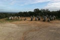 Evora Portugal. Large standing stones at Almendres