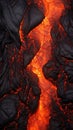 Close-up of a lava flow of volcano texture background. Magma textured molten rock surface banner for wallpaper Royalty Free Stock Photo