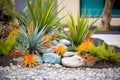 close-up of lava rock mulch in a xeriscape design Royalty Free Stock Photo