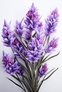 close up lavandula angustifolia on white background. AI Generated