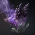 Close Up of Lavender with Fragrant Perfume Smoke. Generative AI Royalty Free Stock Photo