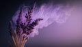 Close up lavender with scent perfume smoke, Generative AI Royalty Free Stock Photo