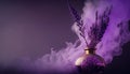 Close up lavender with scent perfume smoke, Generative AI Royalty Free Stock Photo