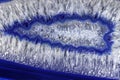 Close up on a layered blue geode Royalty Free Stock Photo