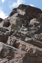 Close-up of a layered granite rock spur Royalty Free Stock Photo