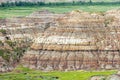 Drumheller Badlands Rock Strata, Dinosaur Provincial Park, Canada Royalty Free Stock Photo