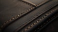 A close up of a leather bag with stitching on it, AI