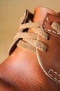 Close up leather boot