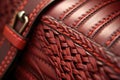 close-up of leather saddle stitching details Royalty Free Stock Photo