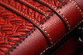 close-up of leather saddle stitching details Royalty Free Stock Photo