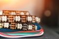 Close-up LED strip coil, RGB multi-colored strip Royalty Free Stock Photo