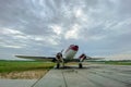 A close-up of the legendary American Douglas DC-3 aircraft