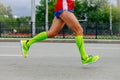 close-up legs runner athlete running marathon Royalty Free Stock Photo
