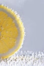 Close-up of lemon slice with bubbles Royalty Free Stock Photo