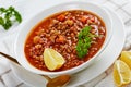 Close-up of lentil soup in a bowl Royalty Free Stock Photo