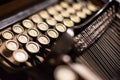 Close up of the letters on an old typewriter. Royalty Free Stock Photo