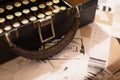 Close up of the letters on an old typewriter. Royalty Free Stock Photo