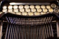 Close up of the letters on an old typewriter. Royalty Free Stock Photo