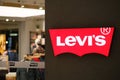 Close up LEVI`S logo of store