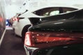 Close up Lexus car detail at motor show