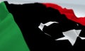 Close up in libyan flag