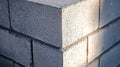 Close-up of light gray concrete blocks in sunlight Royalty Free Stock Photo