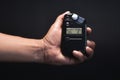 Close up light meter in hand. Royalty Free Stock Photo