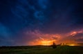 CLose up with lightning with dramatic clouds composite image . Night thunder-storm Royalty Free Stock Photo