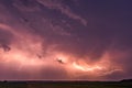 CLose up with lightning with dramatic clouds composite image . Night thunder-storm