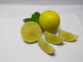 Close up Lime isolated on a white background Royalty Free Stock Photo