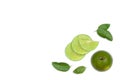 Close-up of lime with isolated on white background Royalty Free Stock Photo