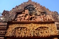 Close up of Lintel and Pediment at Banteay Srei or Banteay Srey Pink Sandstone Temple, Siem reap, Cambodia Royalty Free Stock Photo