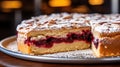 Close up of a Linzer Torte cake in a bakery - food photography Royalty Free Stock Photo