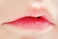 Close-up lips baby age one year, child mouth macro photo Royalty Free Stock Photo