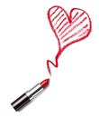 lipstick beauty make up heart love Royalty Free Stock Photo