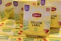 Close Up Lipton Yellow Label Tea At Amsterdam The Netherlands 24-10-2025 Royalty Free Stock Photo