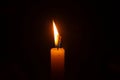 Close up of a lit candle flame. Royalty Free Stock Photo