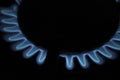 Close up of lit gas hob on high setting Royalty Free Stock Photo